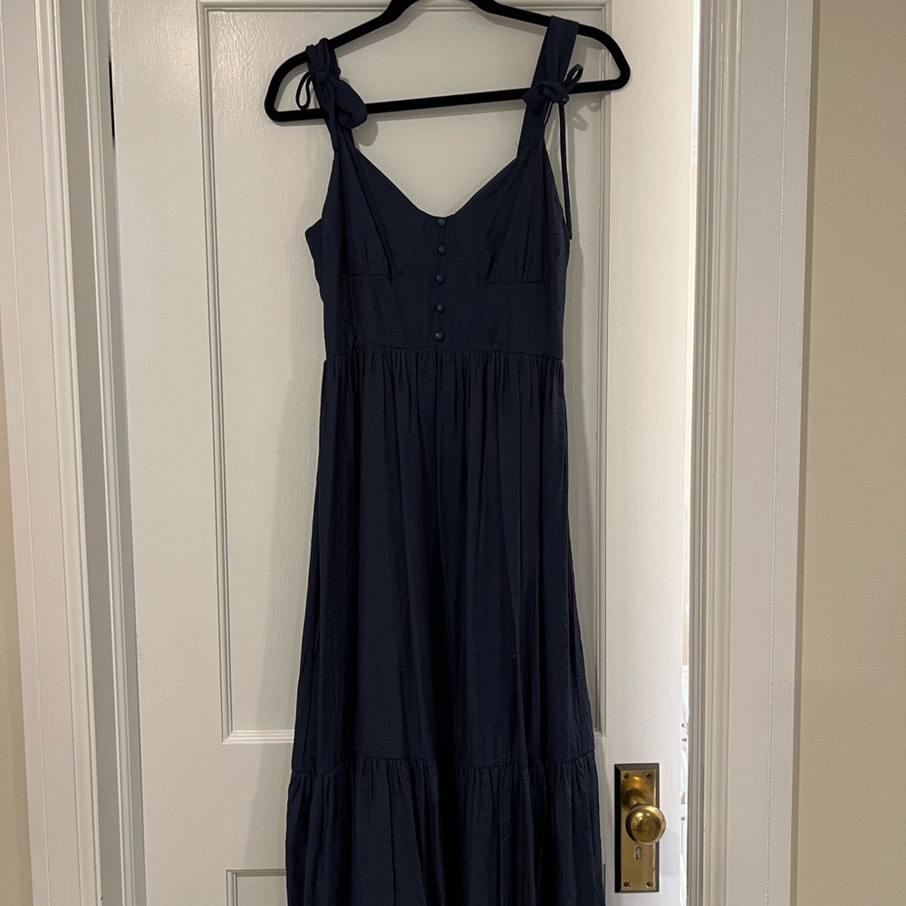 Lulu's Endearing Beauty Midnight Blue Midi Dress - Picture 2 of 4